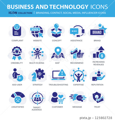 Customer service, branding, influencer, contact icon set. Contact us, follower, marketing, leadership, influence, content, community and customer icons. Support and satisfaction icon set. Vector set Customer service, branding, influencer, contact icon set. Contact us, follower, marketing, leadership, influence, content, community and customer icons. Support and satisfaction icon set. Vector set 123802728