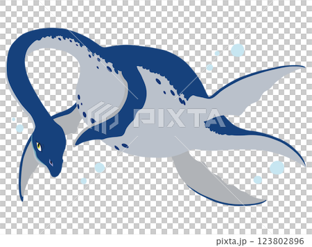 首長竜のイラスト 123802896