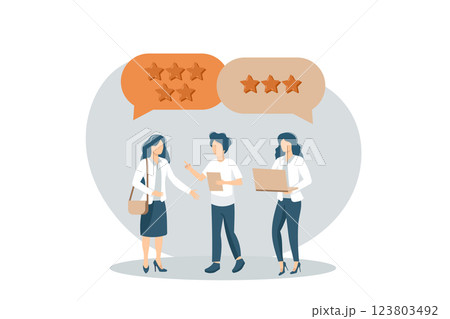 Customer satisfaction. Feedback. Rating on customer service illustration. Website rating feedback and review concept. Flat vector illustration 123803492