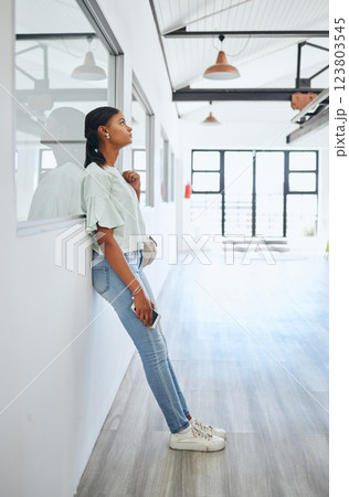 Student with stress standing by a wall at university with worry, anxious and sad face. Indian girl with phone in hand leaning against classroom window upset, depressed and anxiety from college work Student with stress standing by a wall at university with worry, anxious and sad face. Indian girl with phone in hand leaning against classroom window upset, depressed and anxiety from college work 123803545