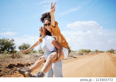 Travel, road trip and adventure friends fun with outdoor holiday, summer vacation and countryside journey blue sky mock up. Wellness, excited and gen z people women lifestyle on dirt nature street Travel, road trip and adventure friends fun with outdoor holiday, summer vacation and countryside journey blue sky mock up. Wellness, excited and gen z people women lifestyle on dirt nature street 123803772