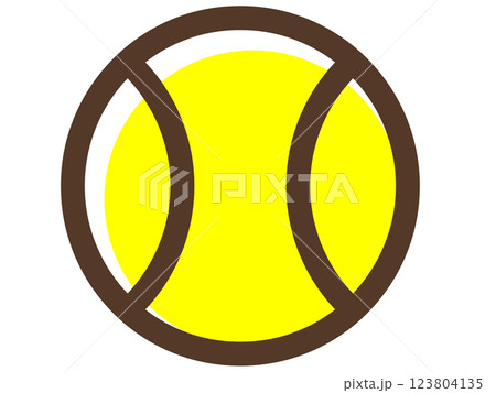 シンプルなテニスボールのアイコン／ベクターイラスト素材（背景透明） 123804135