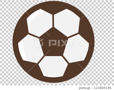 シンプルなサッカーボールのアイコン／ベクターイラスト素材（背景透明） 123804136