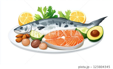 Embracing A Low Carb, High Fat Keto Diet: Enjoying Fish, Nuts, Eggs, Meat, And Avocados For Therapeutic Benefits 123804345