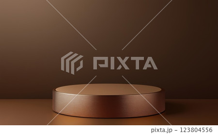 Brown Podium For Product Presentation Rendering - A Brown Podium Designed For Displaying Products In A Professional Setting, Presented In A High-Quality Rendering. 123804556