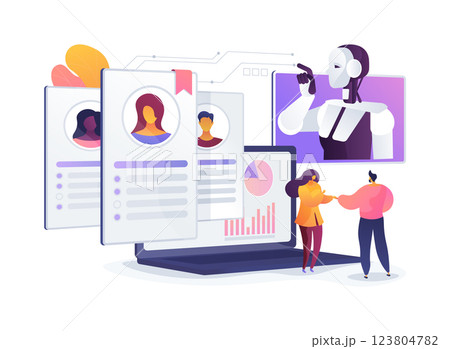 AI Job Recruitment abstract concept vector illustration. 123804782