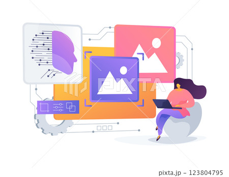 AI in Photo Editing abstract concept vector illustration. 123804795