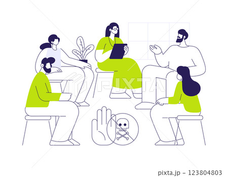 Drug abuse management abstract concept vector illustration. 123804803