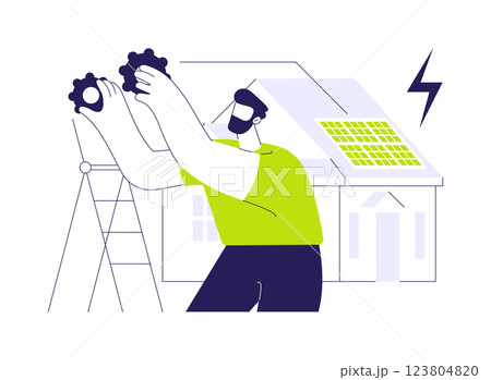 Residential solar panel abstract concept vector illustration. Residential solar panel abstract concept vector illustration. 123804820