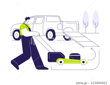 Lawn and landscape service abstract concept vector illustration. 123804922