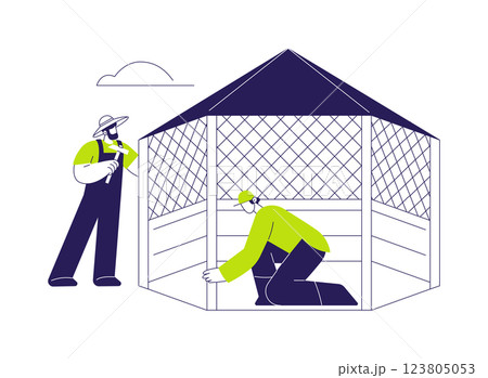 Garden gazebo building abstract concept vector illustration. 123805053