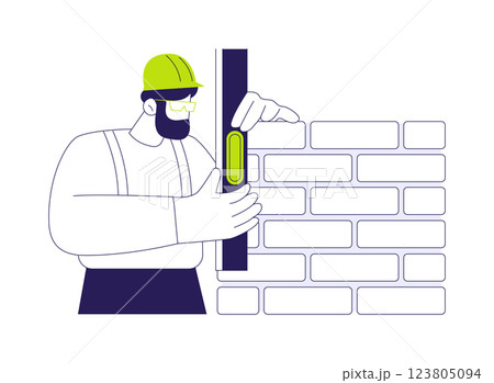 Levelling bricks abstract concept vector illustration. 123805094