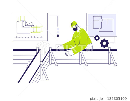 Setting up building lines abstract concept vector illustration. Setting up building lines abstract concept vector illustration. 123805109