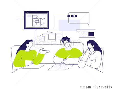 Design living space plan abstract concept vector illustration. 123805115