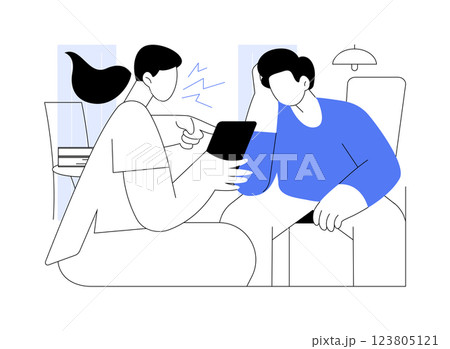 Cheating isolated cartoon vector illustrations. 123805121