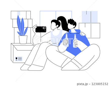 Moving together isolated cartoon vector illustrations. Moving together isolated cartoon vector illustrations. 123805152