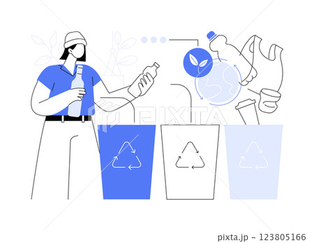 Trash sorting isolated cartoon vector illustrations. 123805166