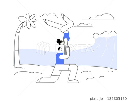 Acroyoga isolated cartoon vector illustrations. 123805180