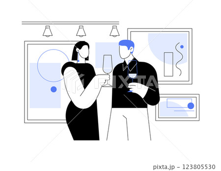 Exhibition opening isolated cartoon vector illustrations. 123805530