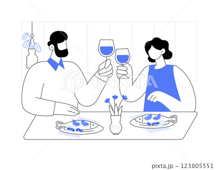 Mediterranean cuisine isolated cartoon vector illustrations. 123805551