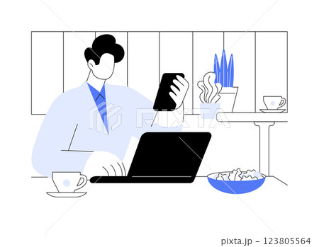 Busy lunch time isolated cartoon vector illustrations. 123805564