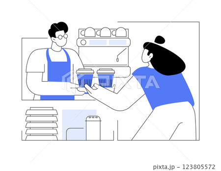 Take away coffee isolated cartoon vector illustrations. Take away coffee isolated cartoon vector illustrations. 123805572