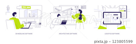 Software for specialists abstract concept vector illustrations. Software for specialists abstract concept vector illustrations. 123805599