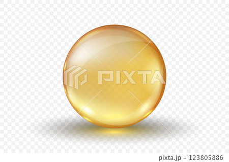 Vitamin B Soft Gel Capsule, Isolated. Realistic 3D Round Golden Transparent Omega-3 Bead, Pharmaceutical Supplement, Fish Oil, Health and Beauty Concept. Vector Illustration Vitamin B Soft Gel Capsule, Isolated. Realistic 3D Round Golden Transparent Omega-3 Bead, Pharmaceutical Supplement, Fish Oil, Health and Beauty Concept. Vector Illustration 123805886