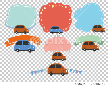 流行汽車框架插圖集 123806147