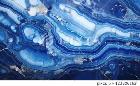 《AI画像》青い天然石の断面のテクスチャー 123806162