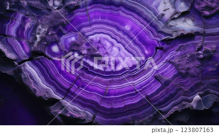 《AI画像》紫色の天然石の断面 《AI画像》紫色の天然石の断面 123807163
