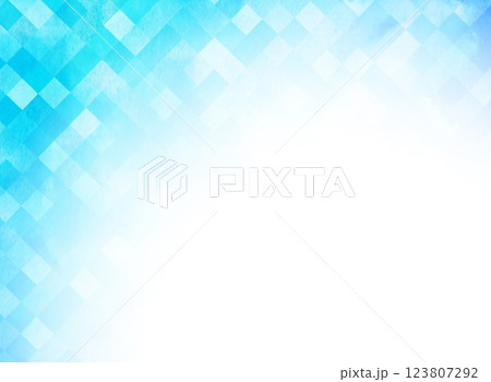 斜め格子柄の青色背景 123807292