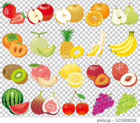 Fruit illustration set 123808026