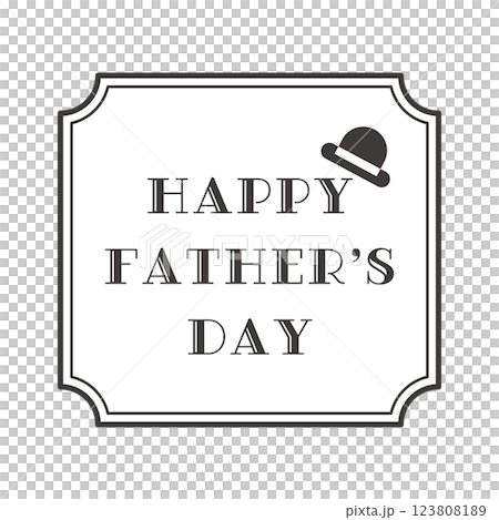 Father's Day lettering and hat accents with a simple classic frame 123808189
