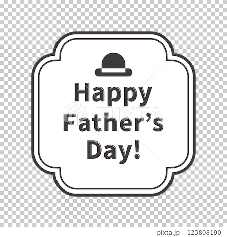 Father's Day lettering and a cute retro frame with a hat accent Father's Day lettering and a cute retro frame with a hat accent 123808190