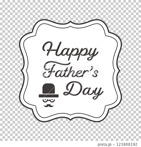 Stylish Father's Day lettering, gentleman illustrations and classic frame 123808192