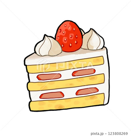 苺がのったショートケーキのイラスト 苺がのったショートケーキのイラスト 123808269