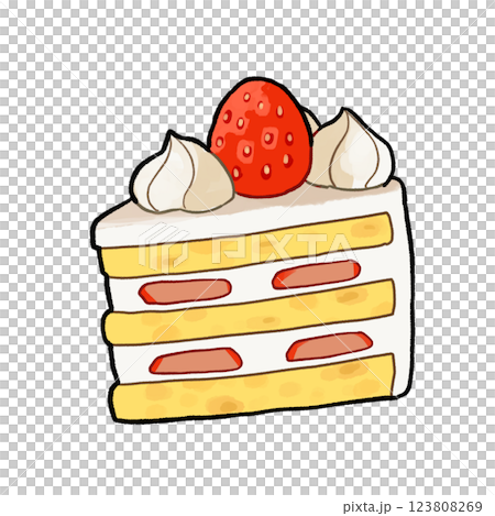 苺がのったショートケーキのイラスト 苺がのったショートケーキのイラスト 123808269