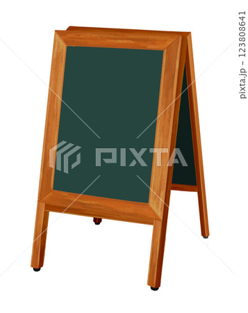 ブラックボード（スタンド付き）グリーン 123808641