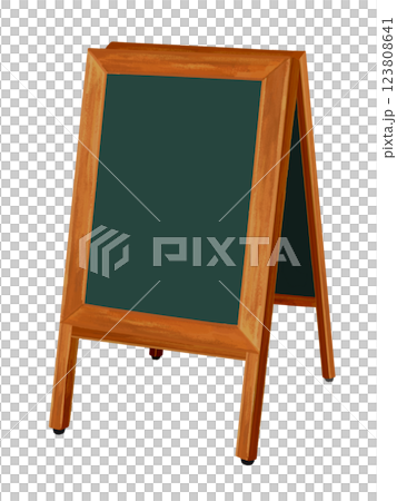 ブラックボード（スタンド付き）グリーン 123808641