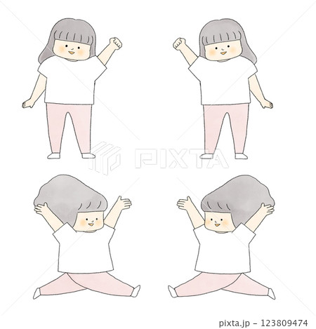 元気な女の子のポーズ集 元気な女の子のポーズ集 123809474