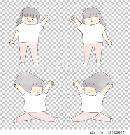 元気な女の子のポーズ集 元気な女の子のポーズ集 123809474