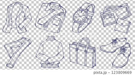 Men's business fashion item illustration set 123809669