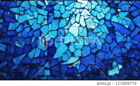 《AI画像》青色のステンドグラス 123809779