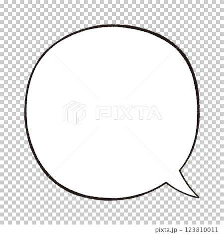 簡單的對話框，手繪線條風格，右側圓形尾巴，單調 123810011