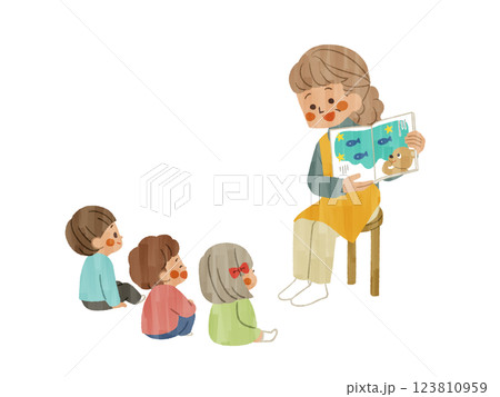 絵本の読み聞かせ-ガッシュ 123810959