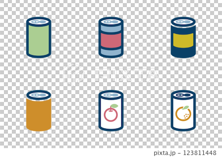 Canned drink icon illustration set Canned drink icon illustration set 123811448