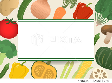 シンプルな野菜のフレーム背景_1 123811720