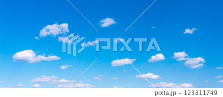 青空に浮かぶ白い雲 123811749