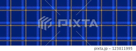 Blue and yellow gingham seamless pattern. Windowpane background texture for scarf cloth, textile design, fabric swatch, suit print. Masculine checkered tweed plaid repeating wallpaper. Vector backdrop Blue and yellow gingham seamless pattern. Windowpane background texture for scarf cloth, textile design, fabric swatch, suit print. Masculine checkered tweed plaid repeating wallpaper. Vector backdrop 123811995